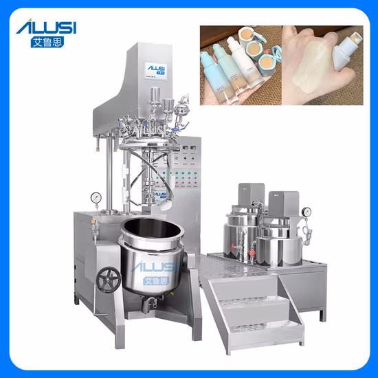 Vacuum Homogenizing Emulsifying Machine 500L Liquid Cosmetics Filling Production Line